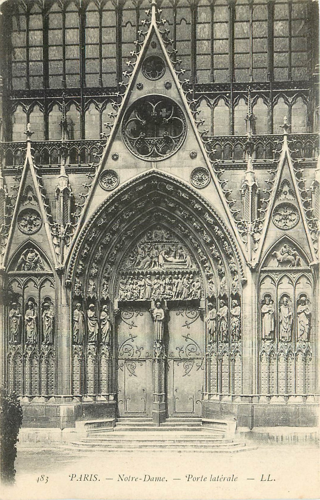 CPA Paris Notre Dame Porte laterale 