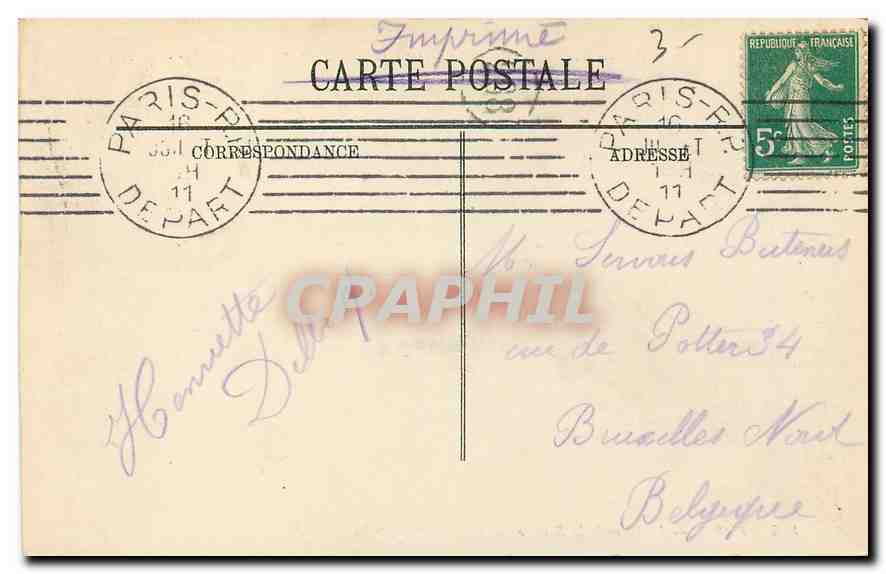 CPA Paris La Place de la Bastille  — Rückseite