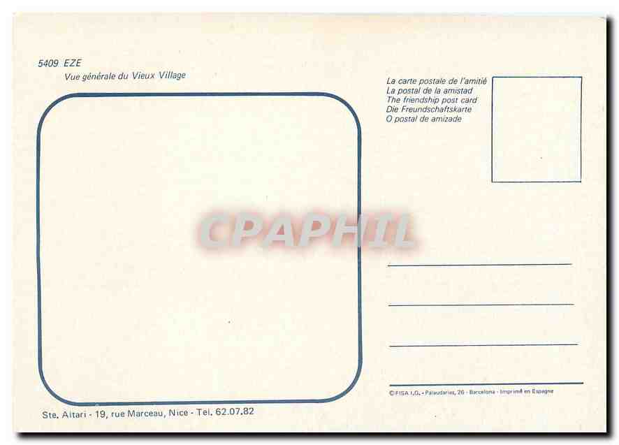 CPM Eze Vue generale du Vieux Village  — Rückseite