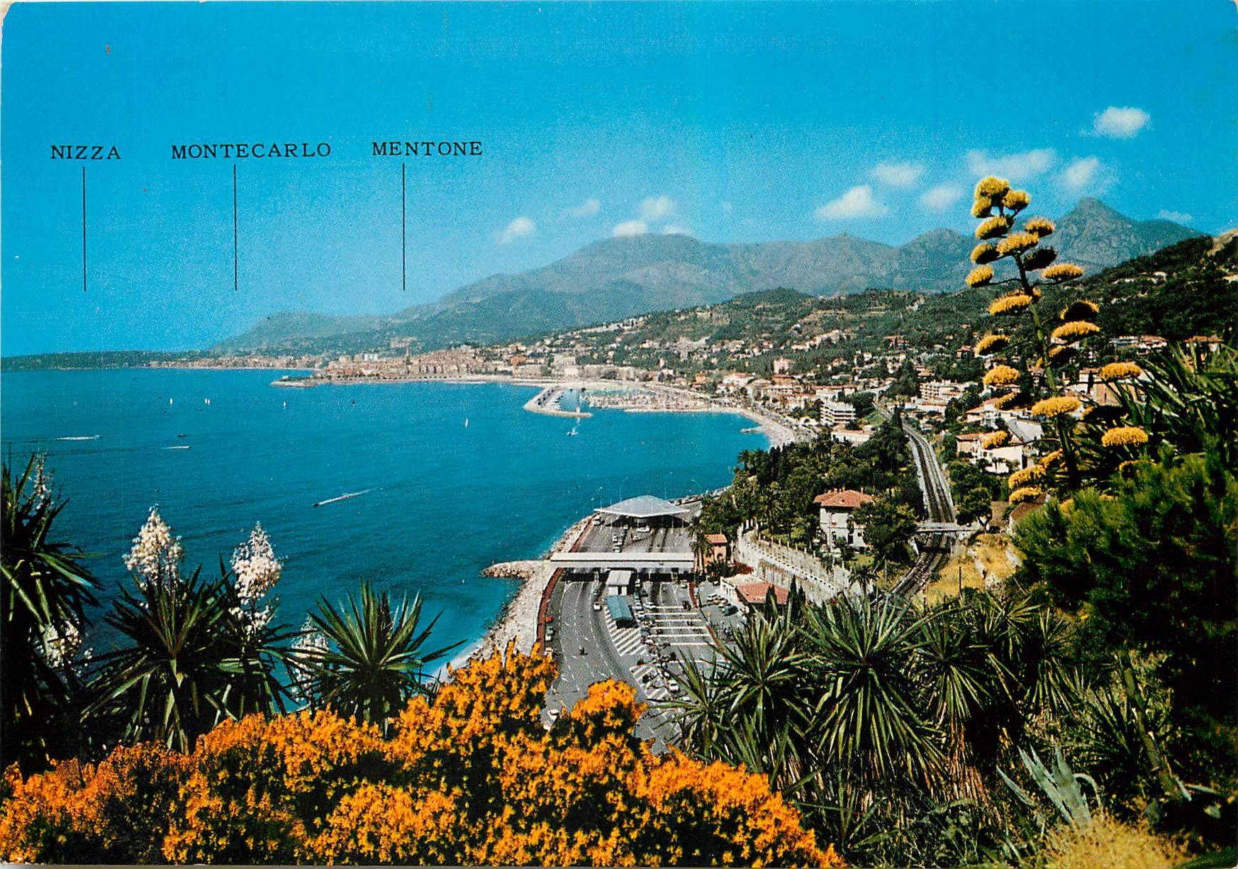 CPM Riviera dei Fiori Frontiera Italo Francese Pas Ponte S Ludovico sur le fond Menlone 