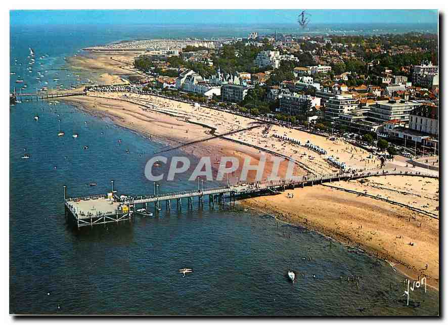 Arcachon — Vue Aérienne - Gros Plan sur la Plage — Éditions d'Art Jean-Jaures-Micheli