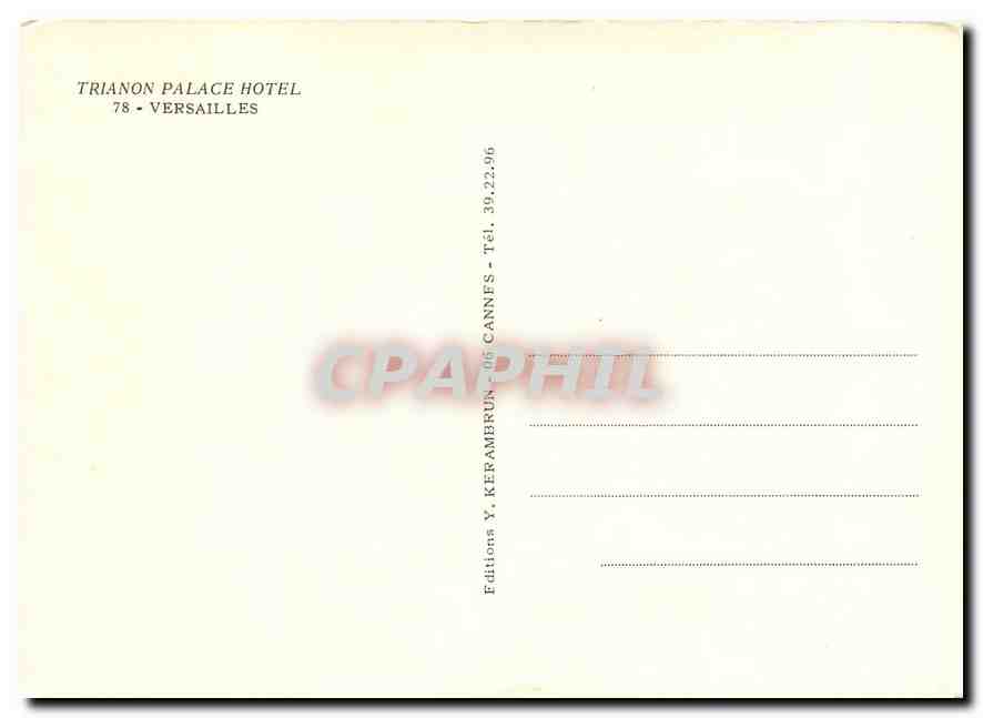 CPM Trianon Palace Hotel Versailles  — Verso