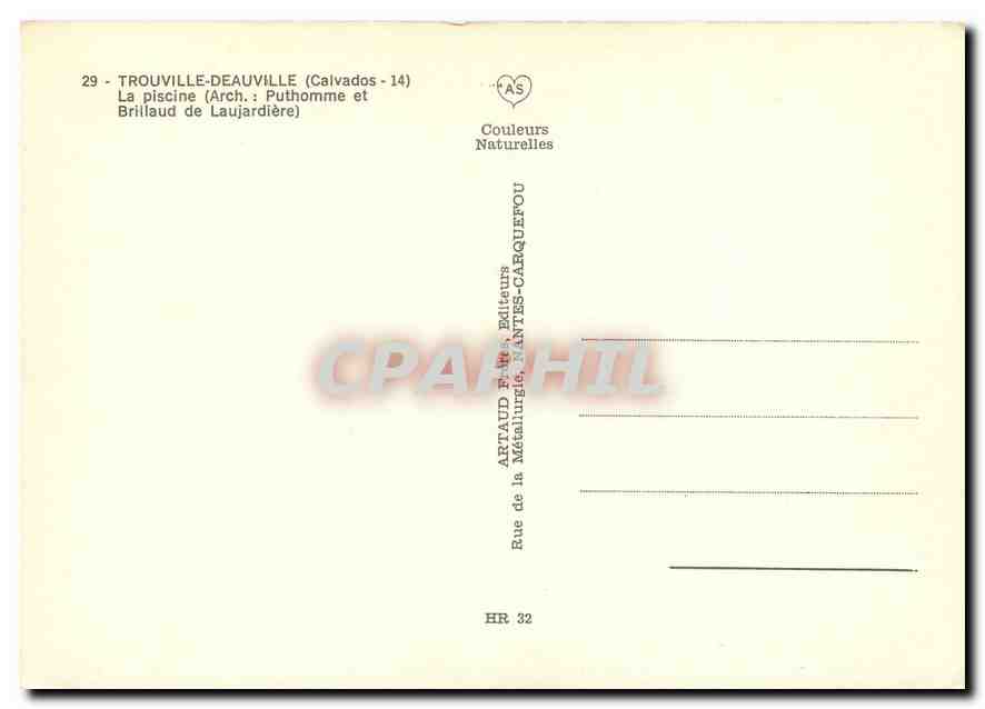 CPM Trouville Deauville Calvados La piscine  — Verso
