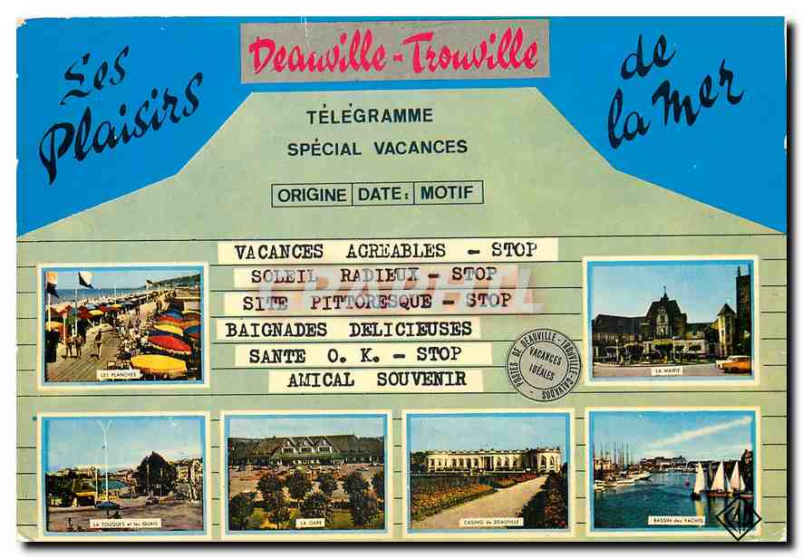 CPM Deauville Trouville Telegramme Vacances