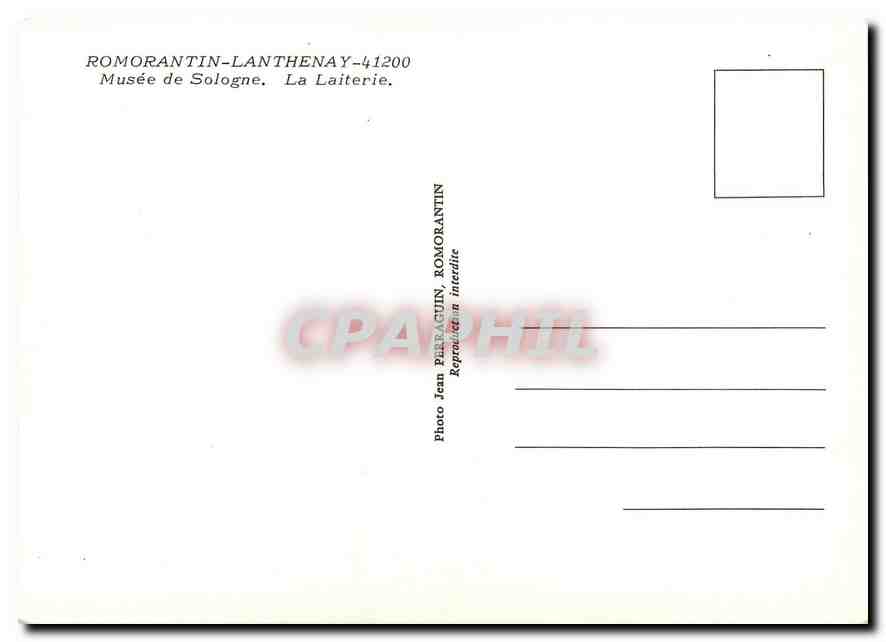CPM Romorantin Lanthenay Musee de Sologne La Laiterie  — Rückseite