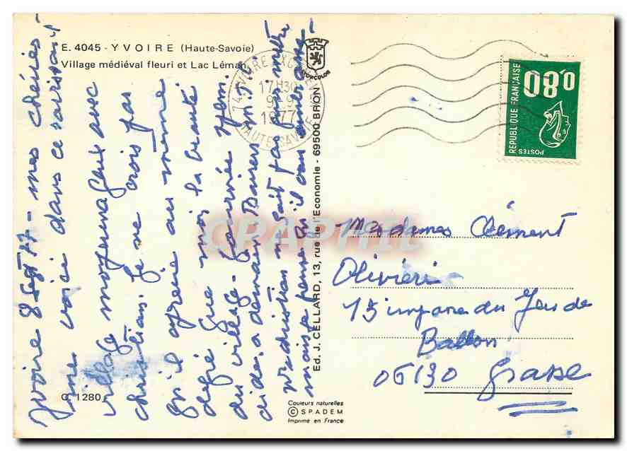 Yvoire — Village médiéval fleuri et Lac Léman — Ed. J. Cellard — Rückseite