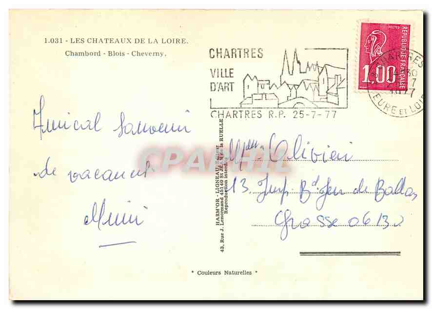 Im Land der Loire — Die Schlösser der Loire — Verlag HARMION, Nr. 1.031 — Rückseite