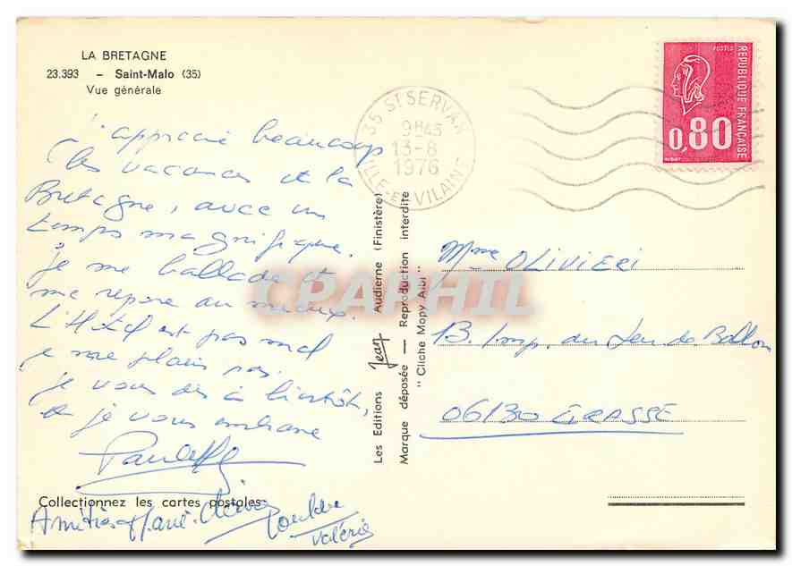 Saint-Malo — Vue générale — Les Editions Finistère — Verso