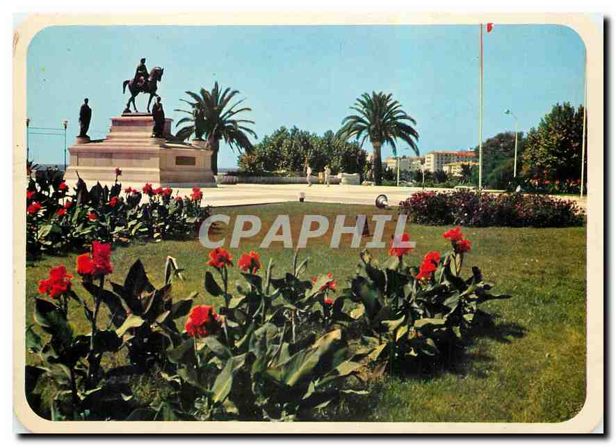 CPM Charmes et Couleurs de la Corse Ajaccio La Statue de Napoleon I et ses quatre freres Place De ga