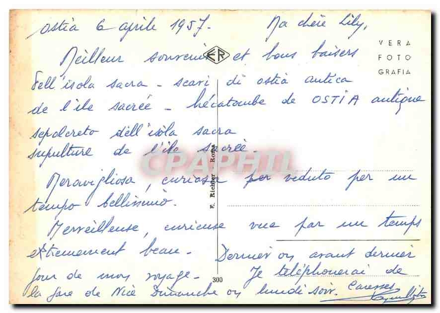 CPM Ostia Il Piazzale delle Corporazioni visto dal Teatro  — Rückseite