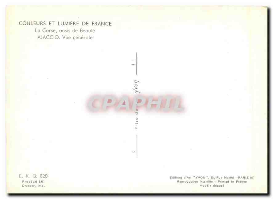 CPM Couleurs et Lumiere de France La Corse oasis de Beaute Ajaccio Vue generale  — Rückseite