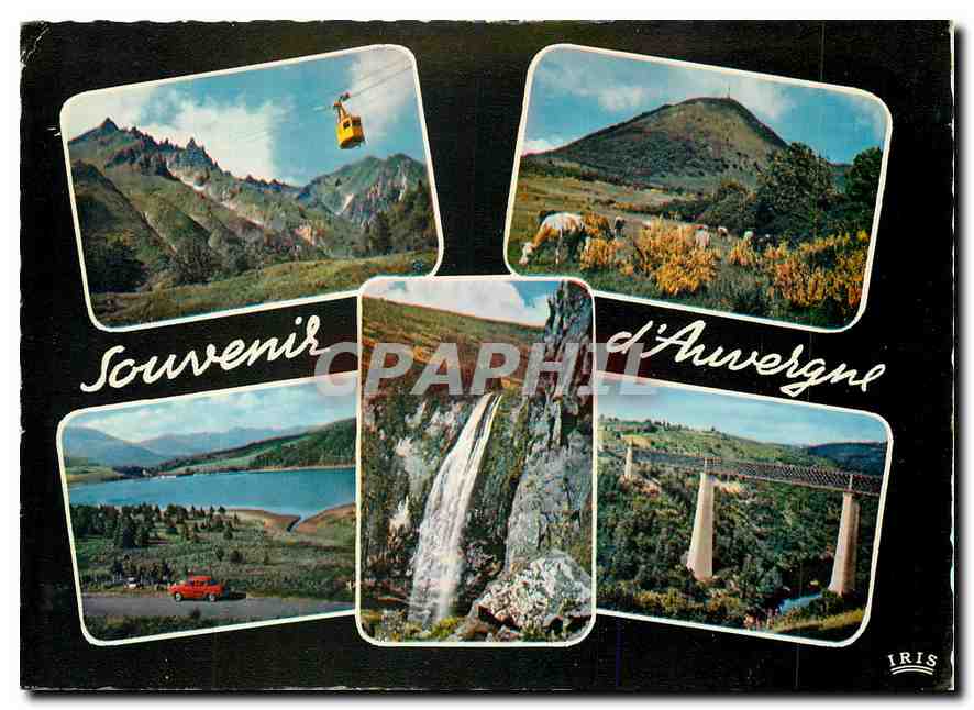 CPM Auvergne Le sancy et le Telepherique Le Puy de Dome Le Lac Guery Grande Cascade du Mont Dore Via