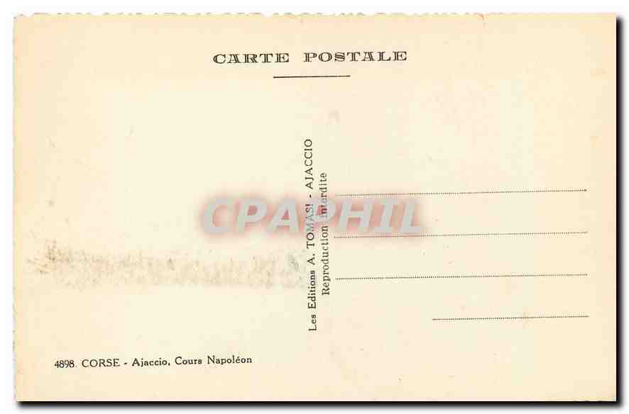 CPM Corse Ajaccio Cours Napoleon  — Verso