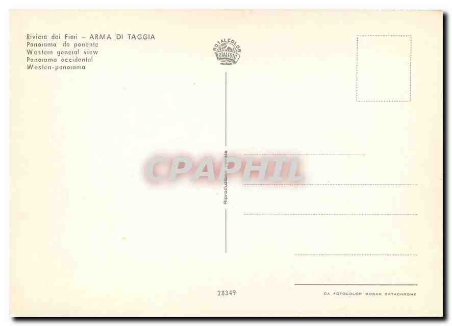CPM Riviera dei Fiori Arma di Taggia Panorama occidental  — Rückseite