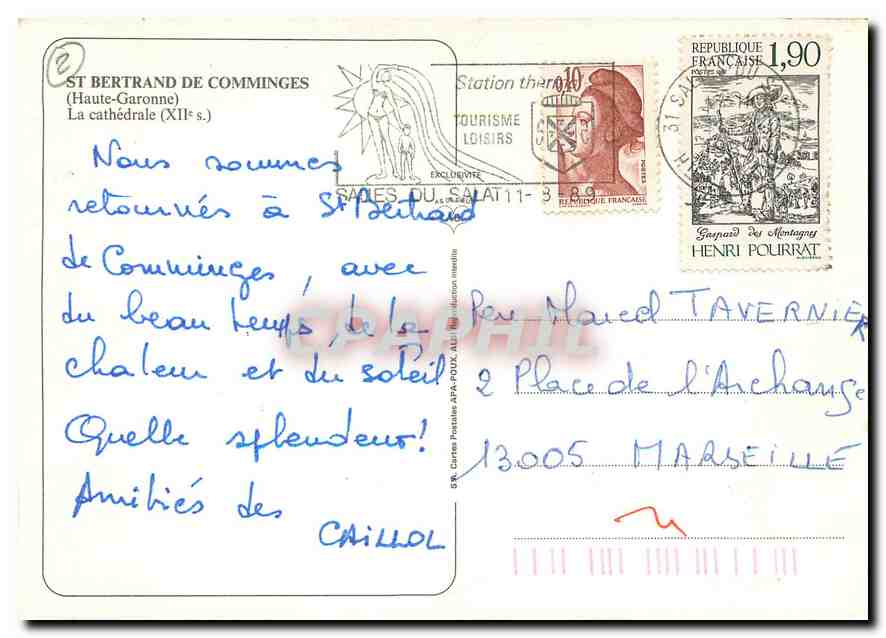 CPM St Bertrand de Comminges Haute Garonne La Cathedrale  — Verso