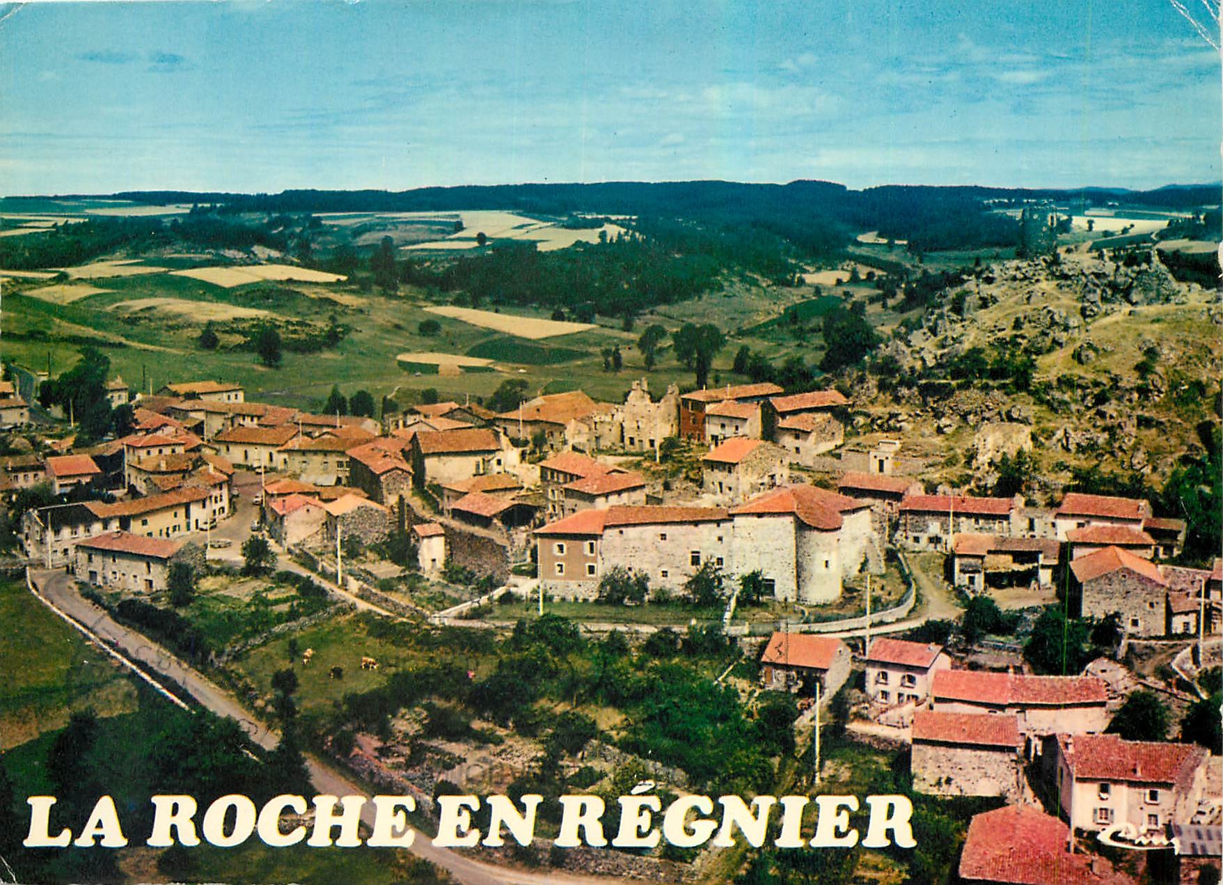 CPM Roche en Begnier Hte Loire Vue generale aerienne 