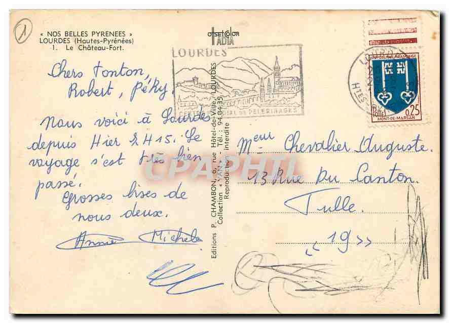 CPM Nos Belles Pyrenees Lourdes Hautes Pyrenees Le Chateau Fort  — Verso