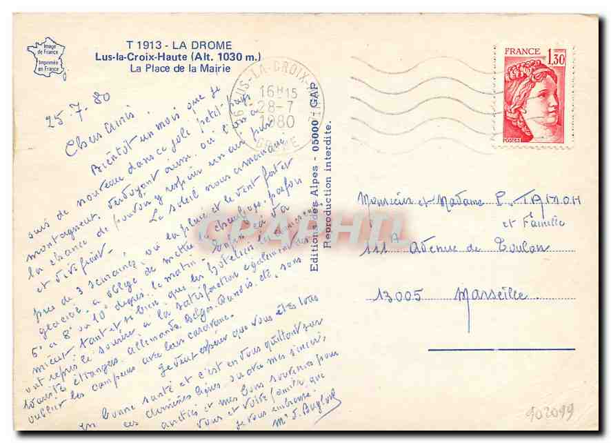 Lus-la-Croix-Haute — Place de la Mairie — Édition des Alpes — Reverso