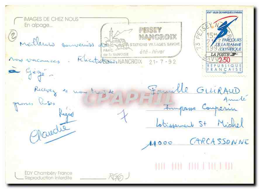 CPM Images de Chez Nous En alpage Moutons — Verso