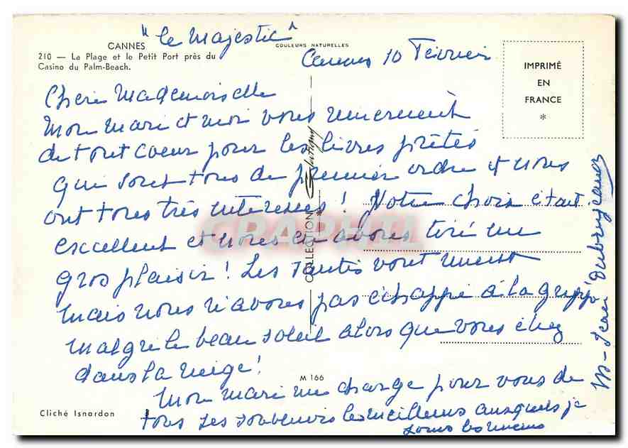 CPM Cannes La Plage et le Petit Port pres du Casino du Palm Beach  — Rückseite