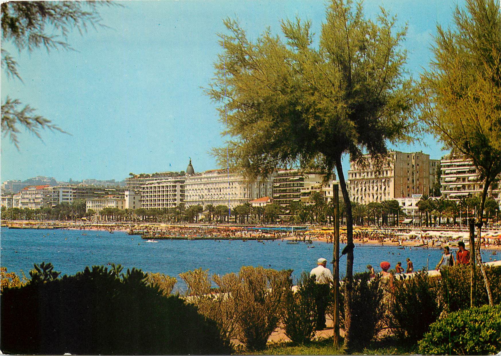 CPM Cannes Une partie de la Croisette vue prise depuis les jardins du Palm Beach 
