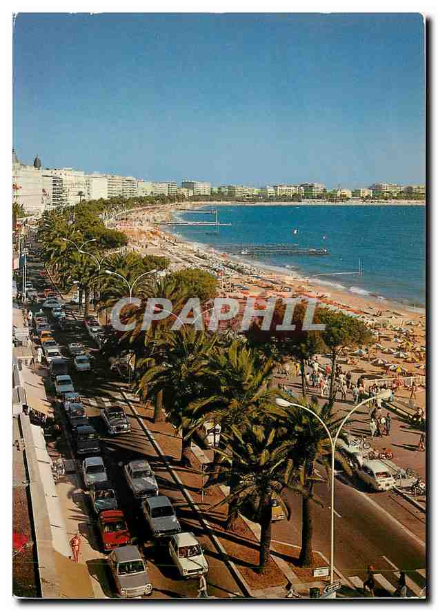 CPM Cannes La Promenade de la Croisette ses Plages ses grands Hotels 