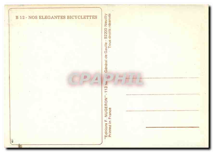 CPM Nos Elegantes Bicyclettes Crespin Velo Cycle — Verso