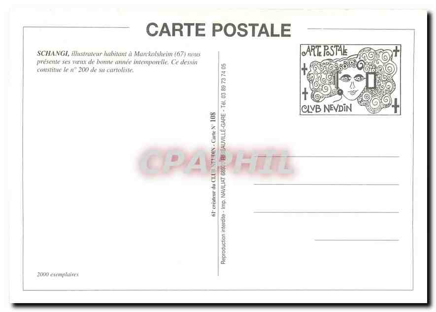 CPM Bonne Annee  — Verso