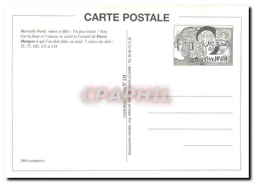 CPM Marseille Nord mere et fille  — Rückseite