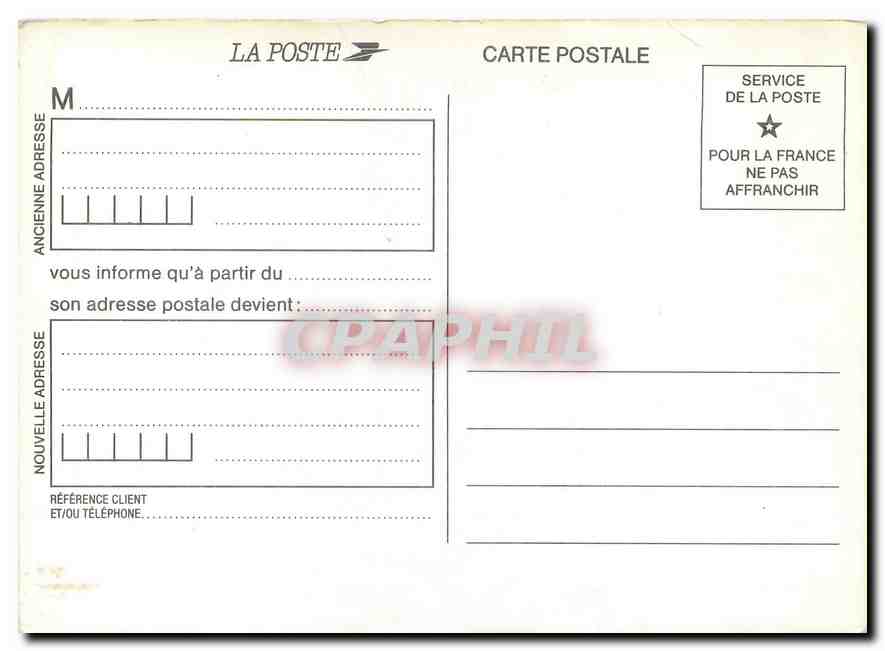 CPM Je change d'Adresse  — Rückseite