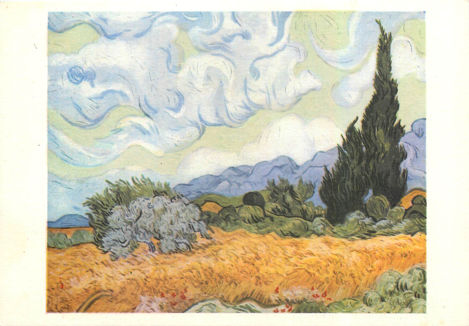 CPM V Van Gogh Champ de ble aux cypres 