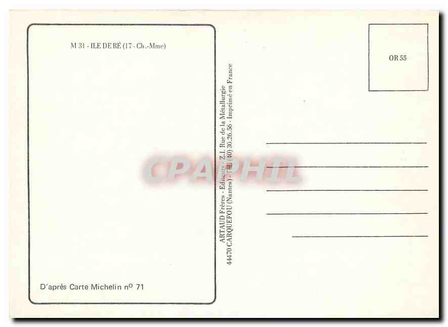 CPM Ile de Re Ch Mme  — Back