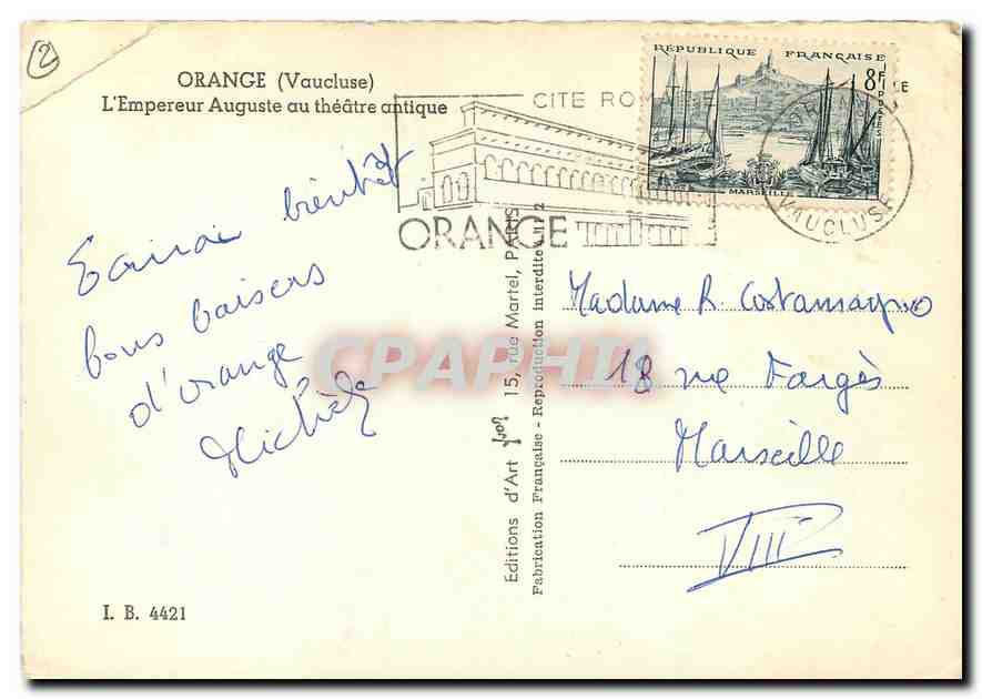 CPM Orange Vaucluse L'Empereur Auguste au theatre antique  — Rückseite