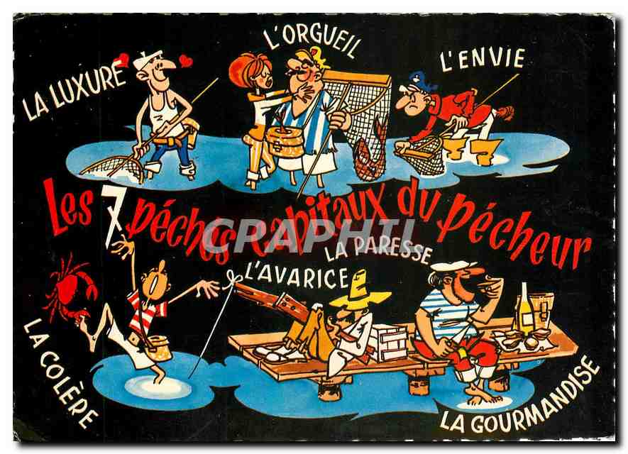 CPM Les 7 peches capitaux du Pecheur Peche