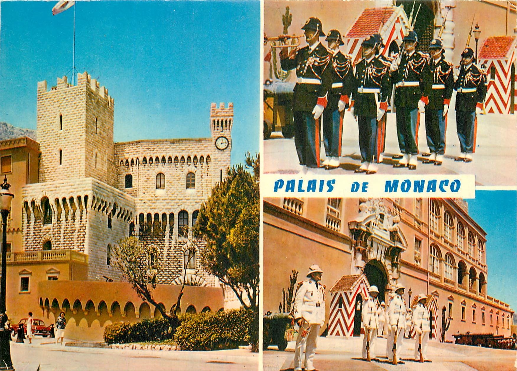 Palais de Monaco — vue du château, garde d'honneur et entrée — éditeur inconnu, n° 2