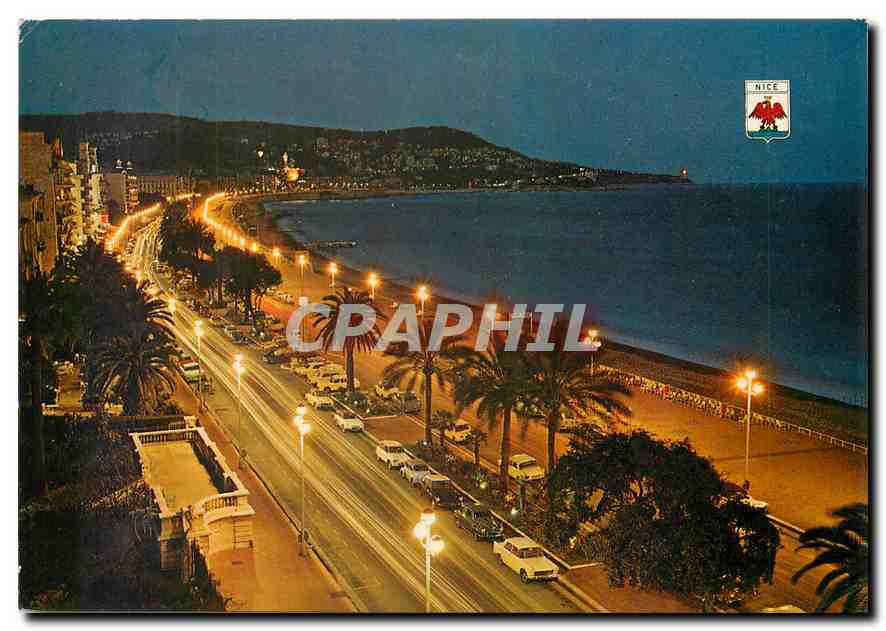 CPM Cote d'Azur Nice Alpes Maritimes La Promenade des Anglais la nuit 
