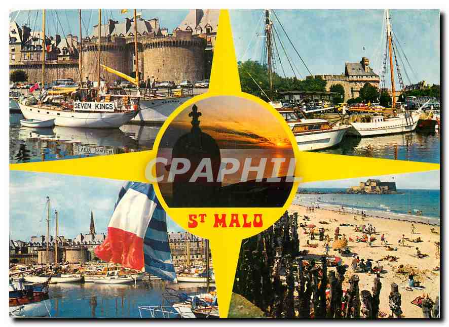 Saint-Malo — vue panoramique du port, des remparts et de la plage du Sillon — Édition d'Art 'Jack' n°36-02