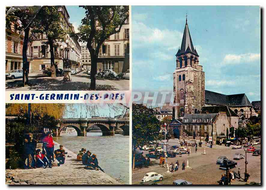 CPM Paris Eglise Saint Germain des Pres Place Furstemberg beatnicks pres du Pont Neuf