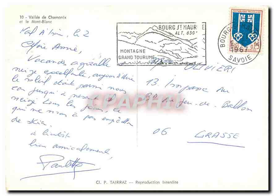 CPM Vallee de Chamonix et le Mont Blanc  — Verso