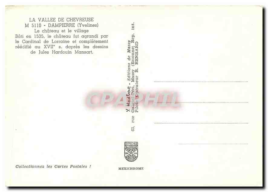 CPM La Vallee de Chevreuse Dampierre Yvelines Le chateau et le village  — Back