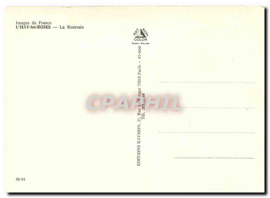 CPM Images de France L'Hay les Rosses La Roseraie  — Rückseite