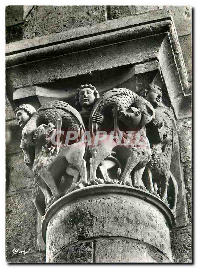CPM Basilique de St Benoit sur Loire Loiret Chapiteau 5 Griffons et Perroquets 