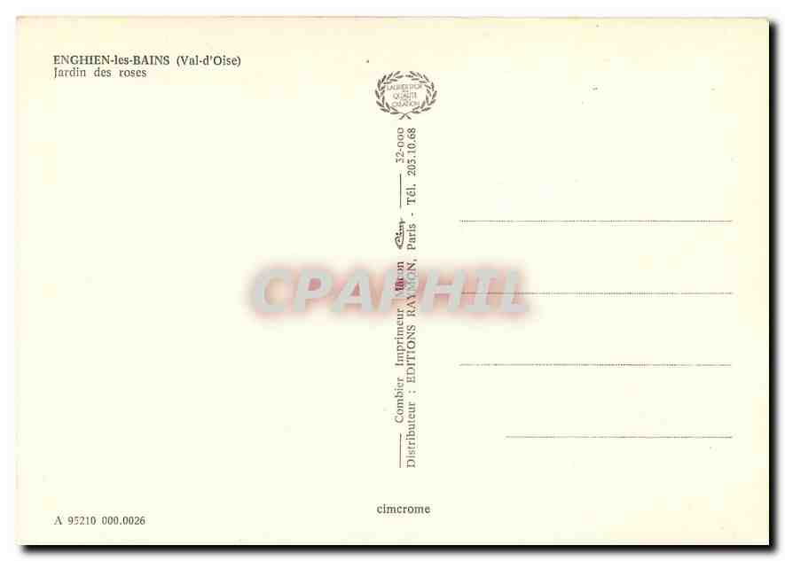CPM Enghien les Bains Val d'Oise Jardin des roses  — Verso