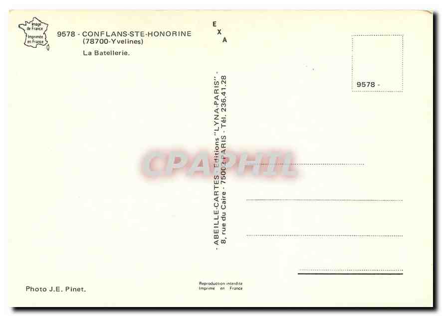 CPM Conflans Ste Honorine Yvelines La Batellerie  — Back