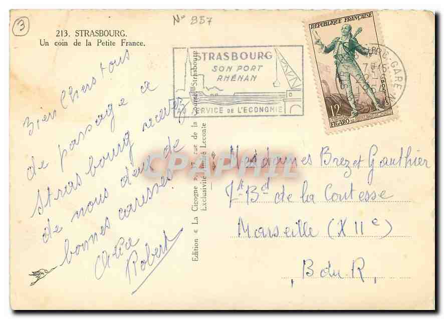 CPM Strasbourg Un coin de la Petite France  — Rückseite