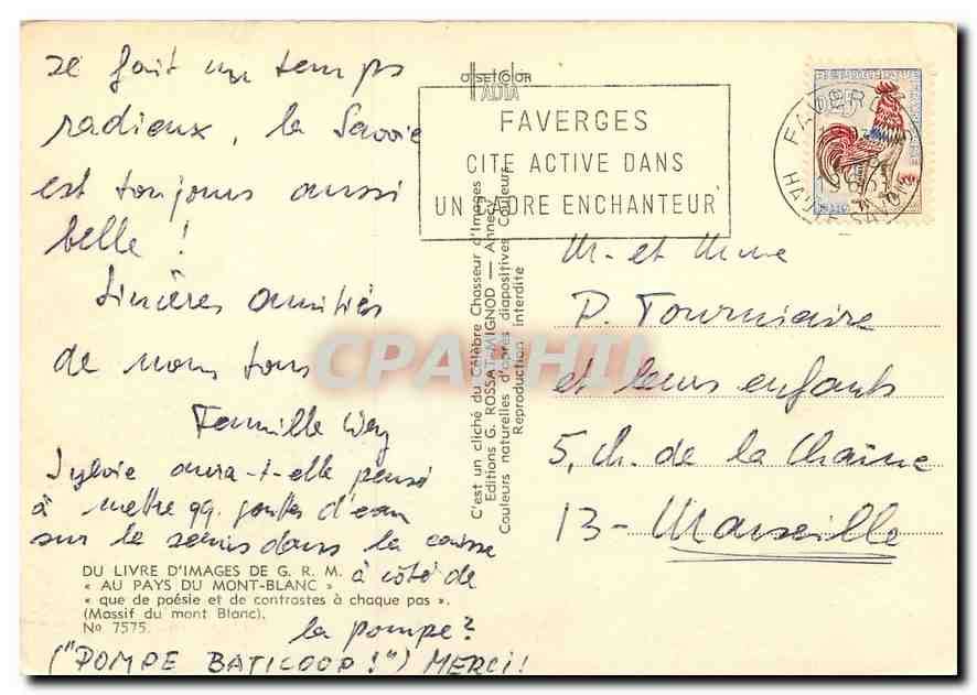 CPM Du Livre d'Images de G R Au pays du Mont Blanc  — Verso