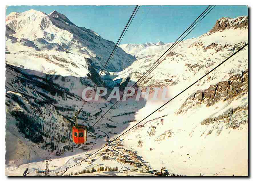 CPM Val d'Isere La Station depuis le Solaise le Telepherique la Vallee de l'Isere le Barrage de Tign