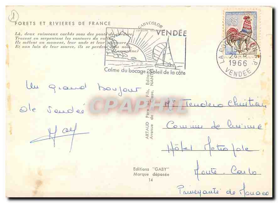 CPM Forets et Rivieres de France  — Back