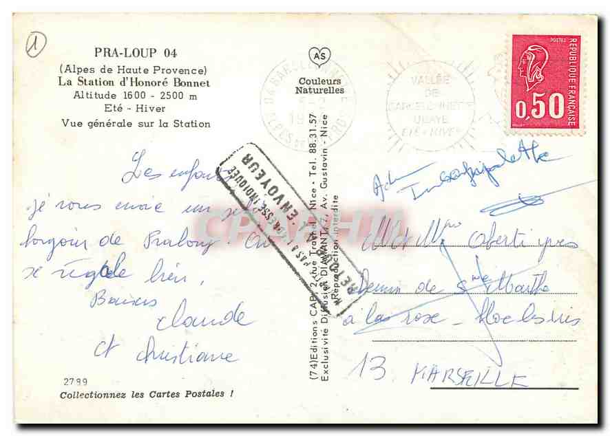 CPM Pra Loup Alpes de Haute Provence La Station d'Honore Bonnet Vue generale sur la Station  — Back