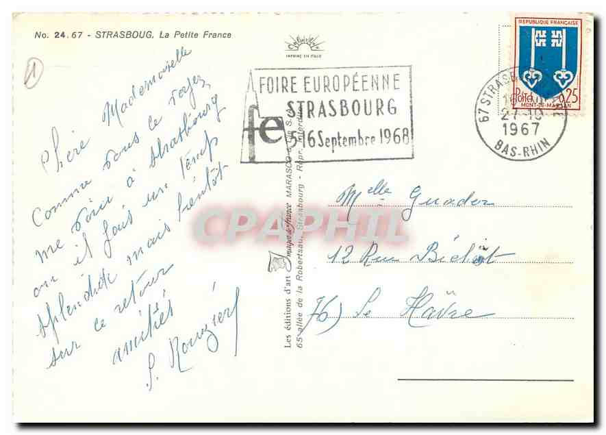 CPM Strasbourg La Petite France  — Rückseite